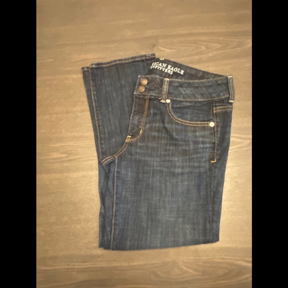 American Eagle Outfitters Dark Blue Artist Crop jeans